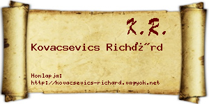 Kovacsevics Richárd névjegykártya