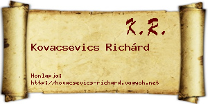 Kovacsevics Richárd névjegykártya