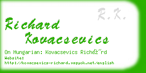 richard kovacsevics business card